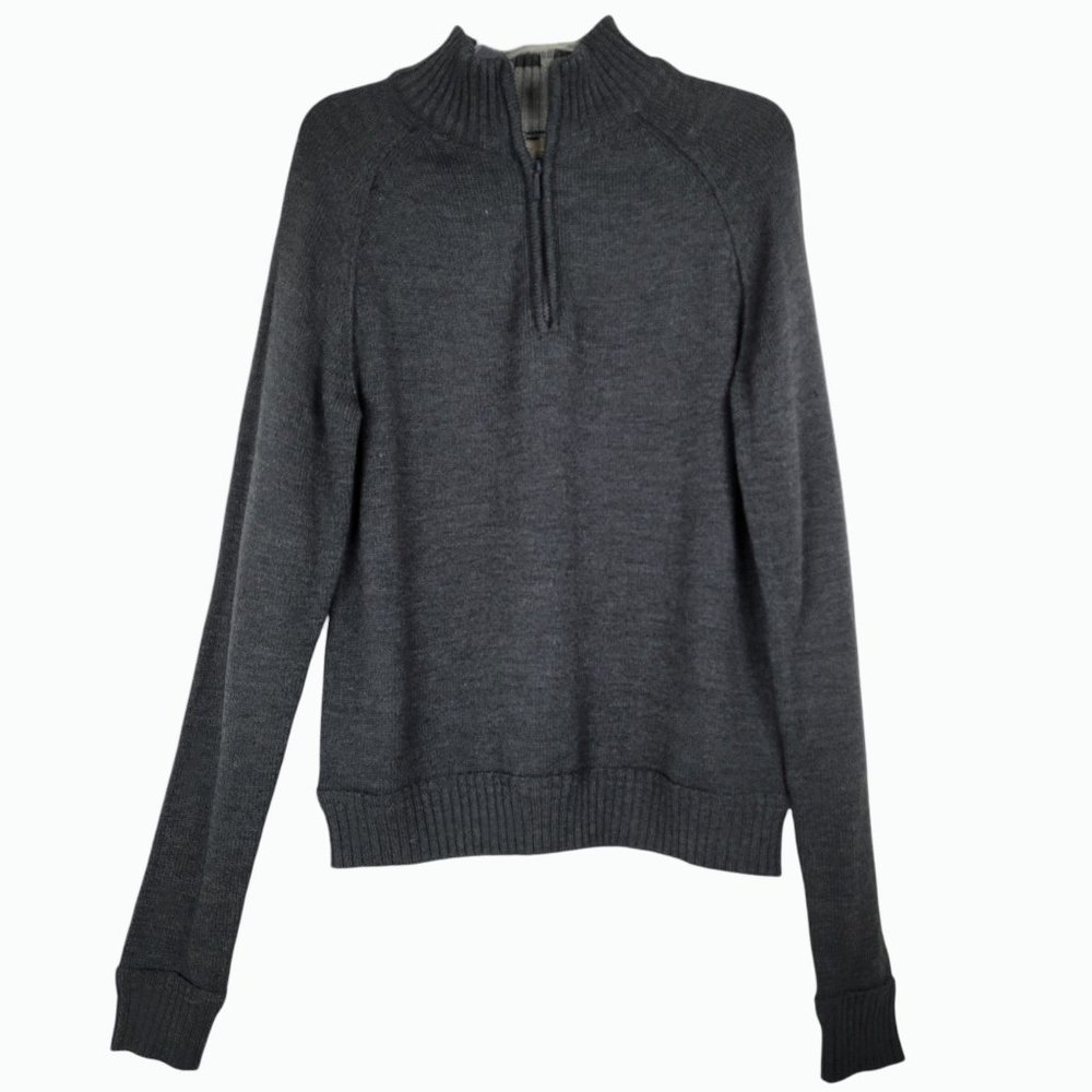 Carbon Jean Co. Men's Sz M Pullover Knit Sweater 1/4 Zip Up Grey